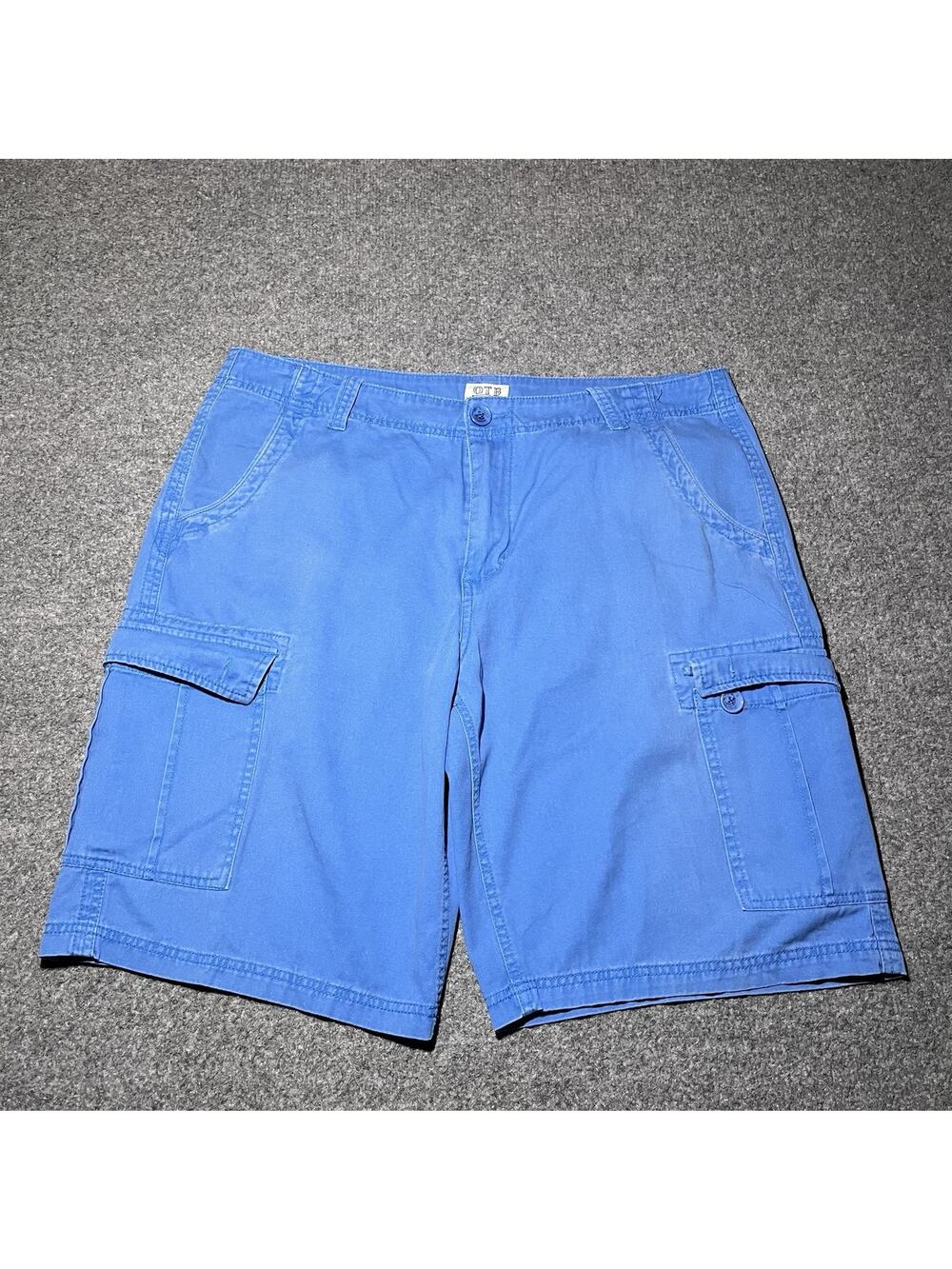 Vintage OTB On The Brink Shorts Mens 38 Blue Denim Baggy Skater Wide Leg Y2K